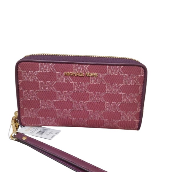 Michael Kors Plum Logo Wristlet